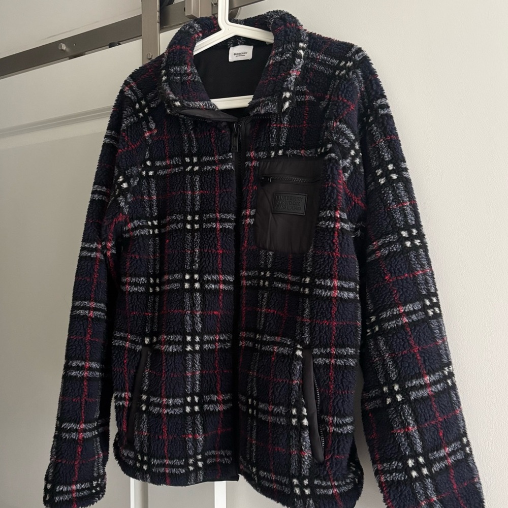 Burberry Plaid Vintage Fleece Jacket